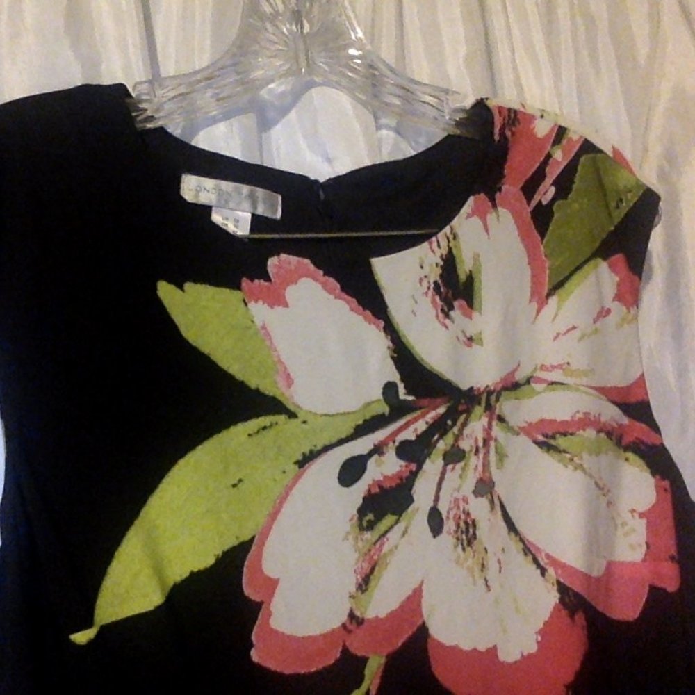 London Times Lily Pad Print Jersey Midi Dress Sz12 - Picture 4 of 5